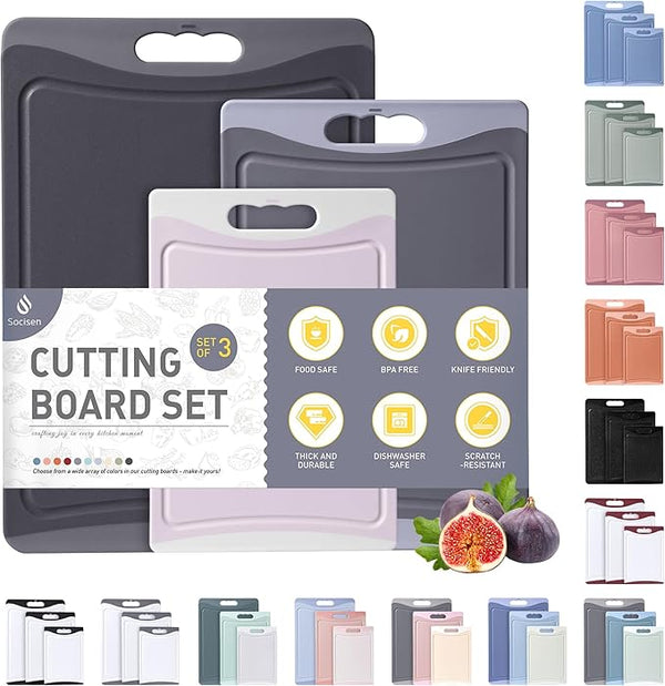 Non Slip Edges Plastic Cutting Board Set